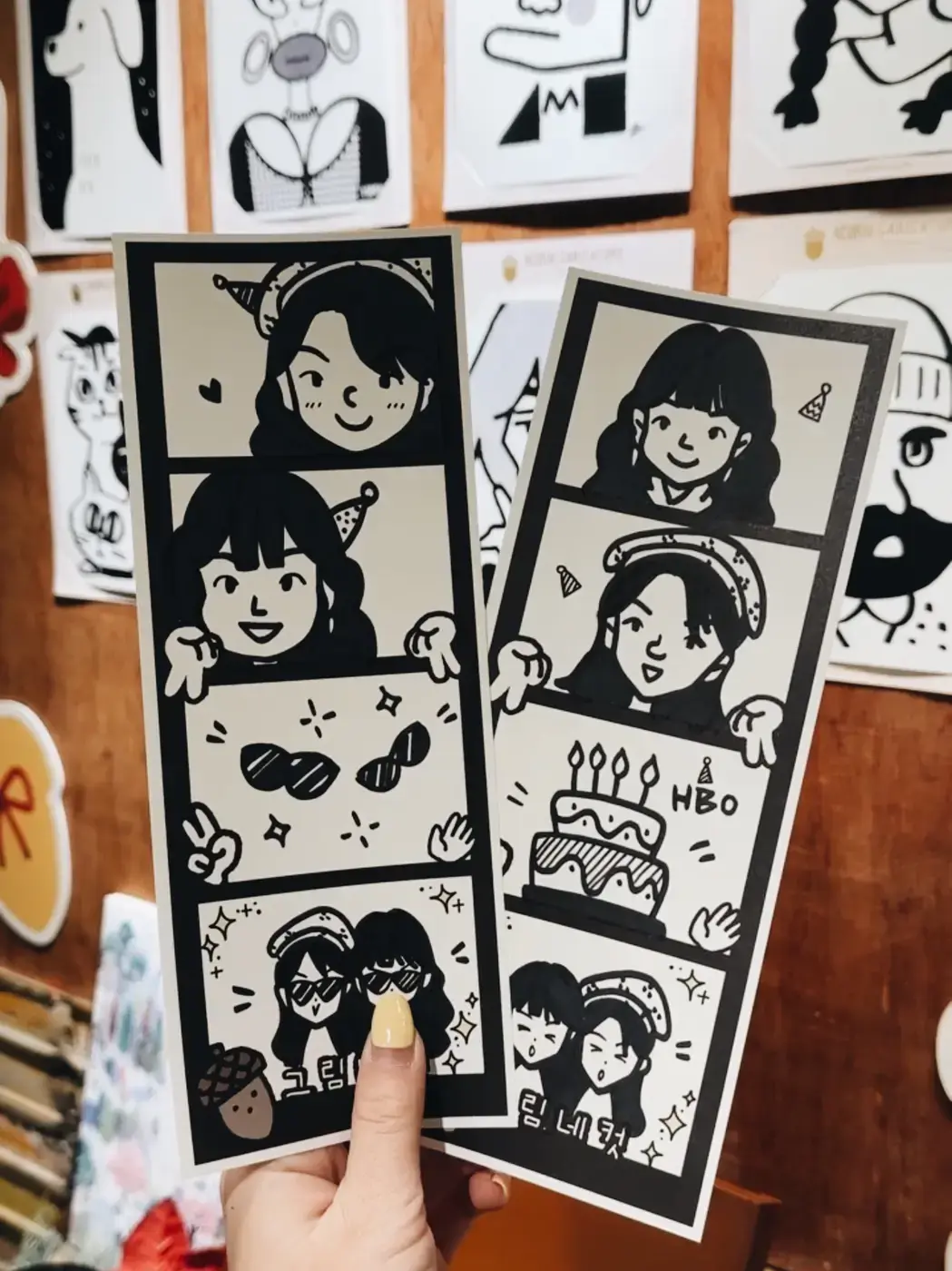 橡子漫画四人合画实景参考